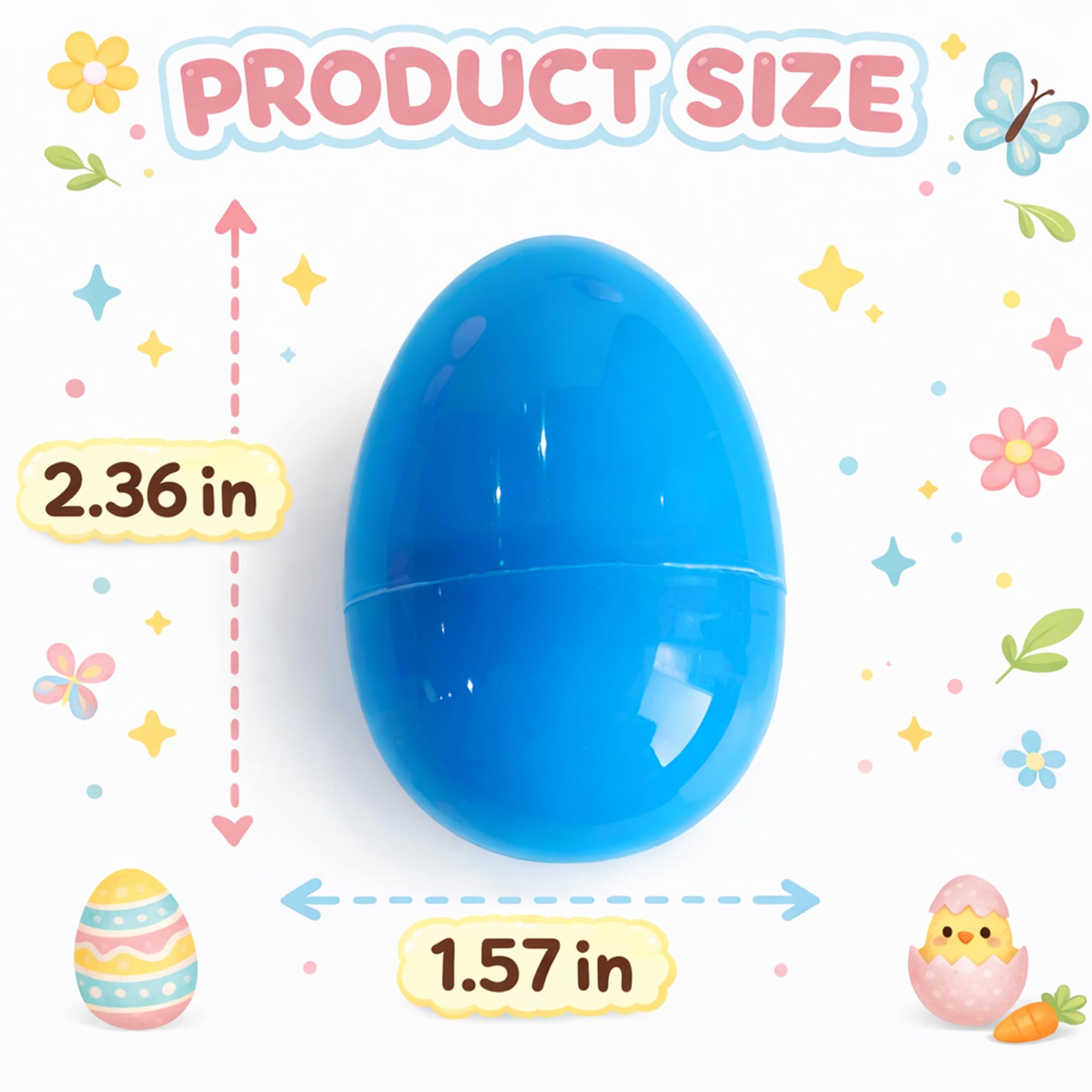 2.3 inch fillable plastic Easter eggs Celmuron