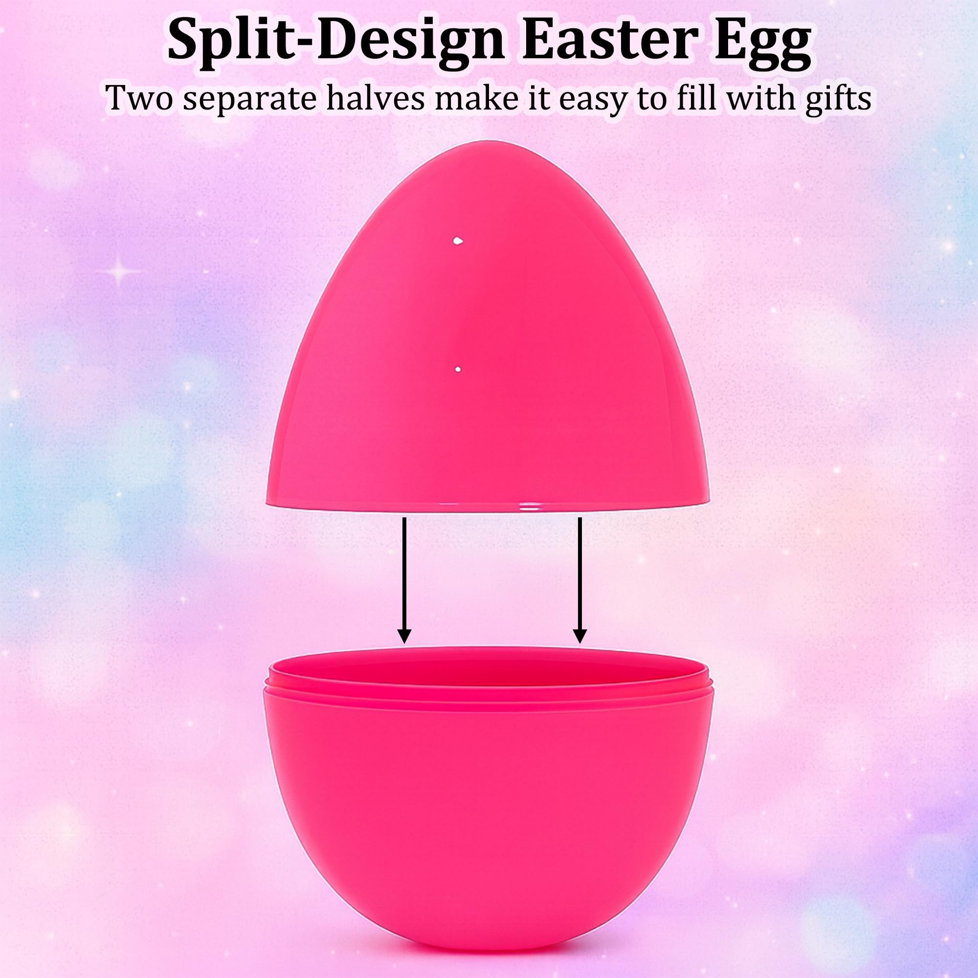 Celmuron 6 Pack 8inch Jumbo Fillable Easter Eggs violet