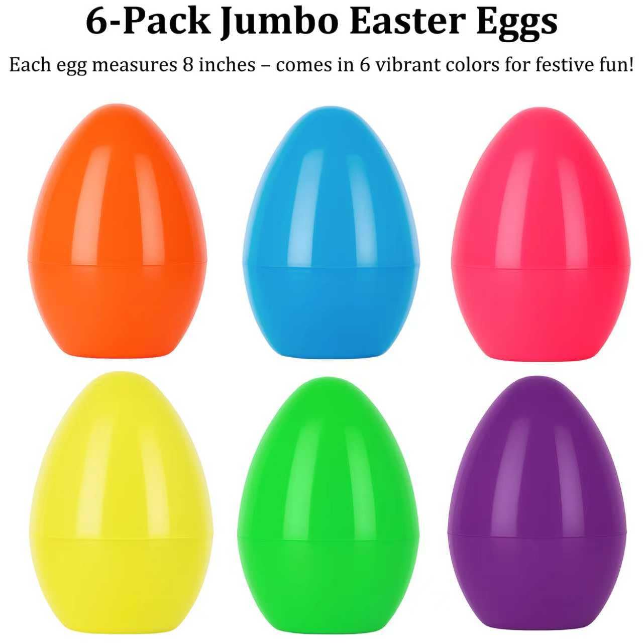 Product packaging Celmuron 6 Pack 8inch Jumbo Fillable Easter Eggs