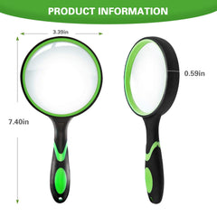 Thick glass lens magnifier with anti-scratch anti-glare for clear reading