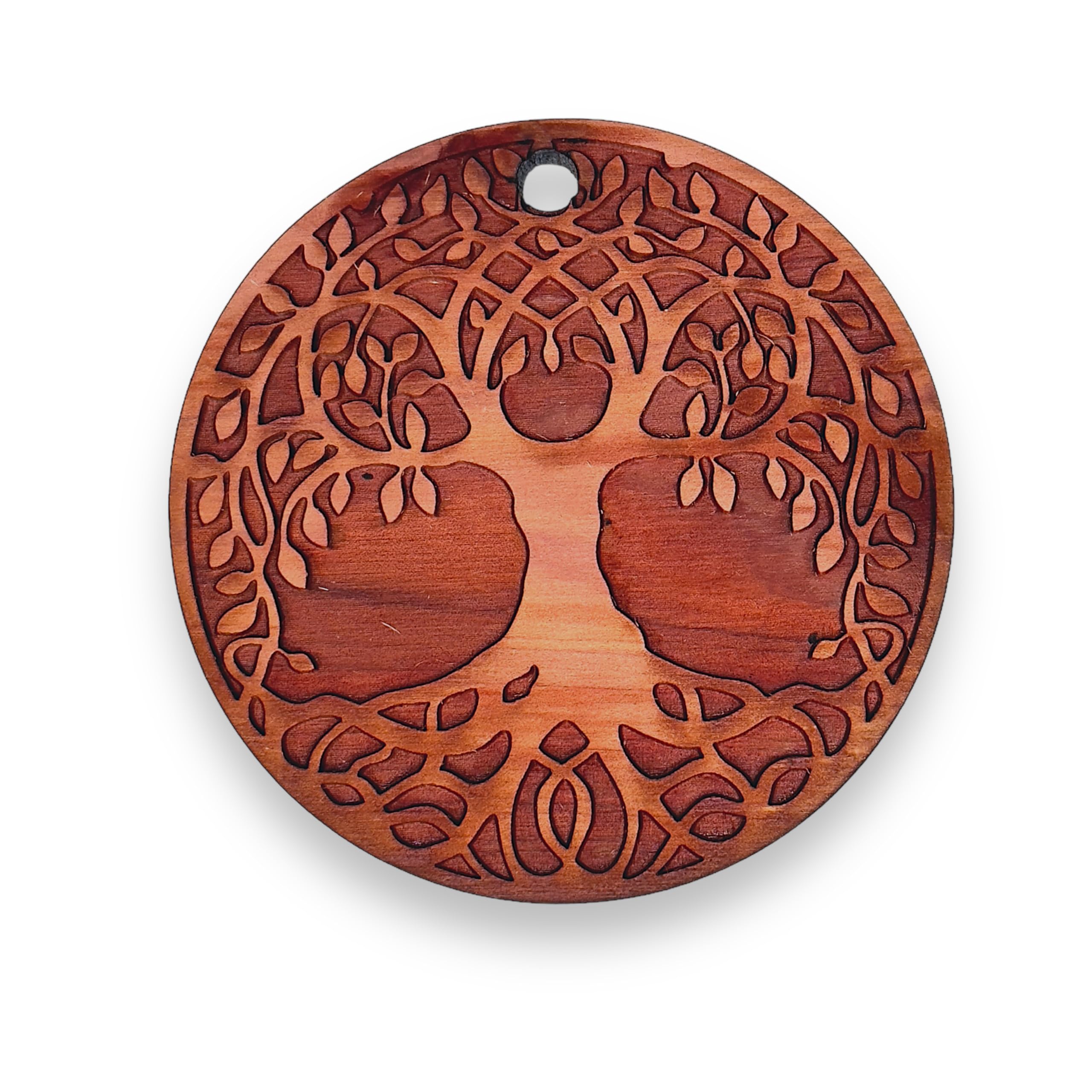 Celtic Tree of Life raw cedar ornament front view