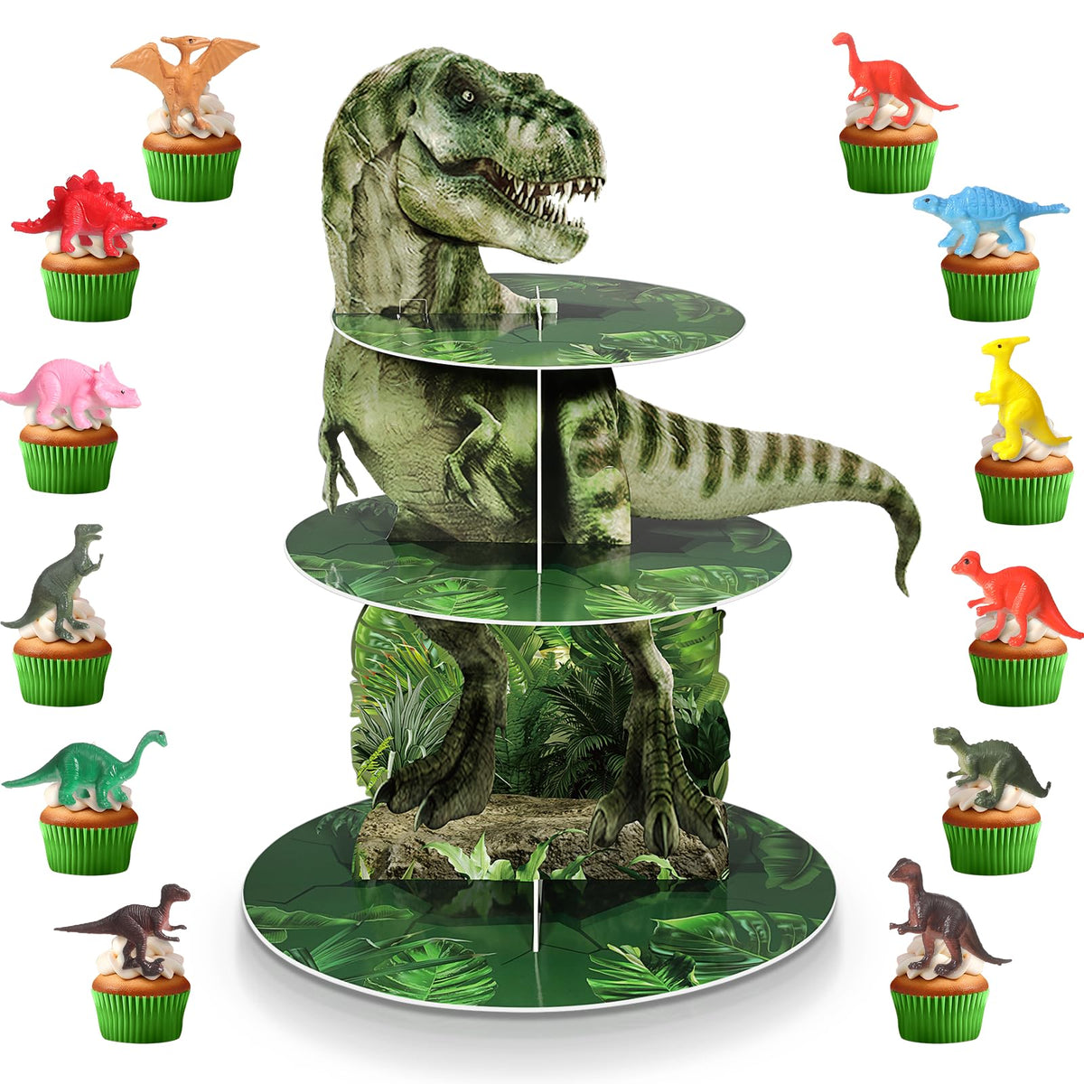 Censen 3 tier dinosaur cupcake stand