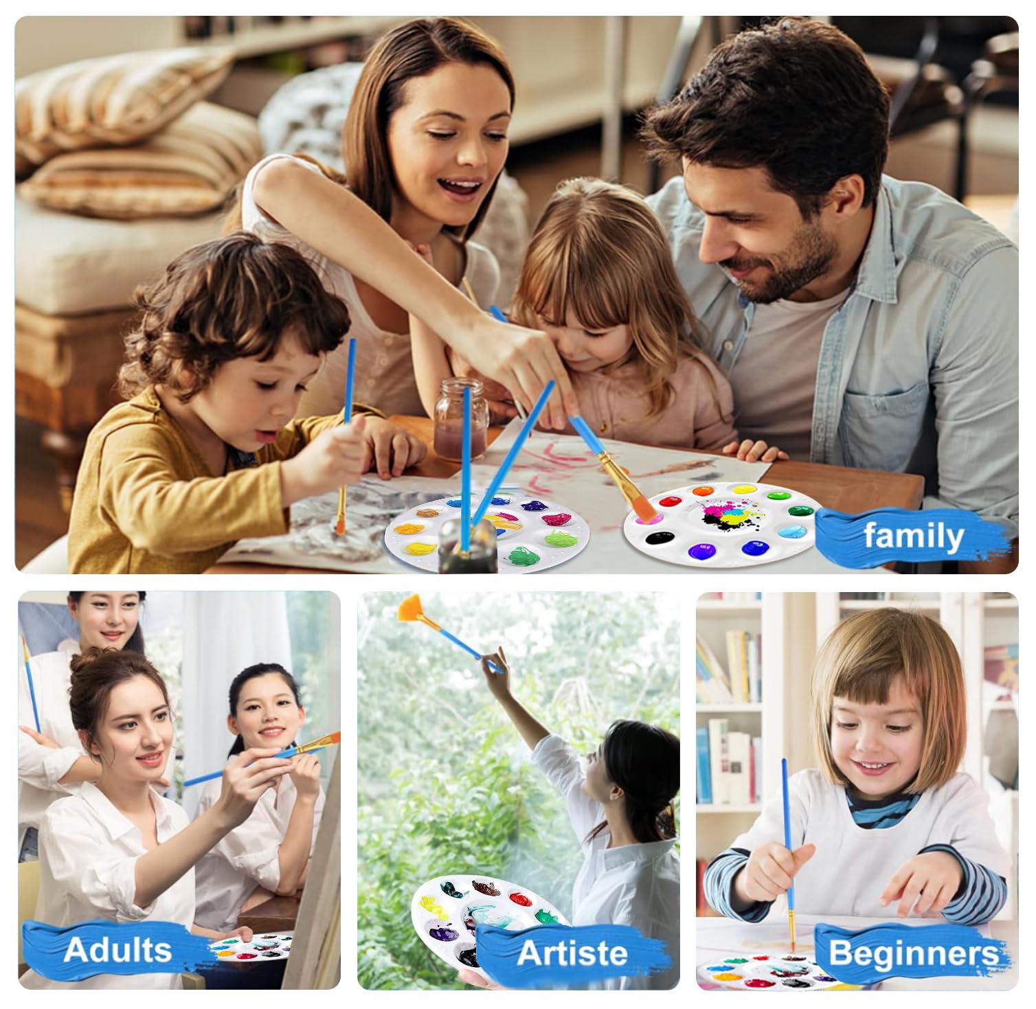 Versatile painting palette for watercolors oils and acrylics