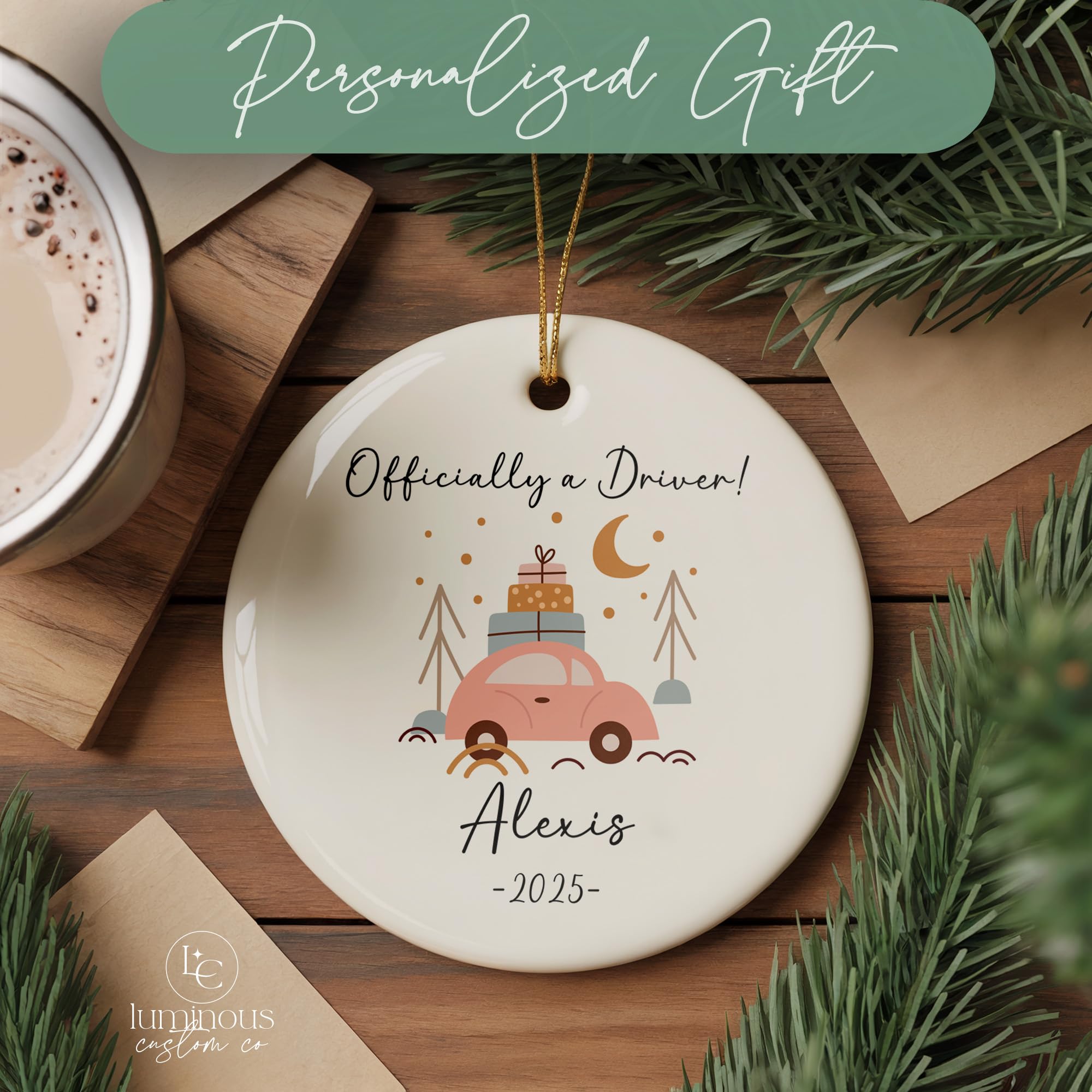 Gift box packaging with a gold hanging string