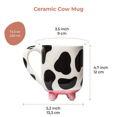 Dimensions 5.1 x 3.5 x 4.7 inches ceramic cow mug