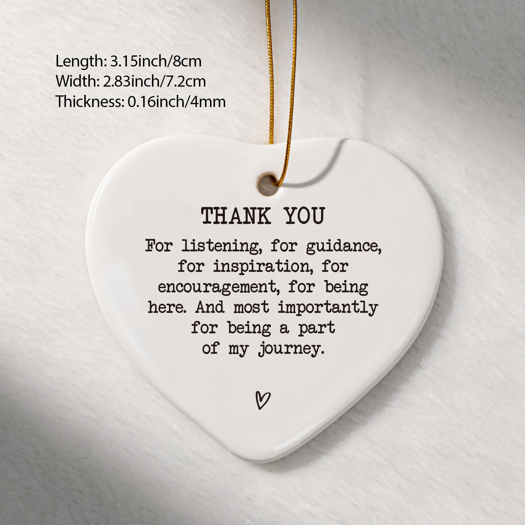 Ceramic Christmas heart ornament with glossy glaze