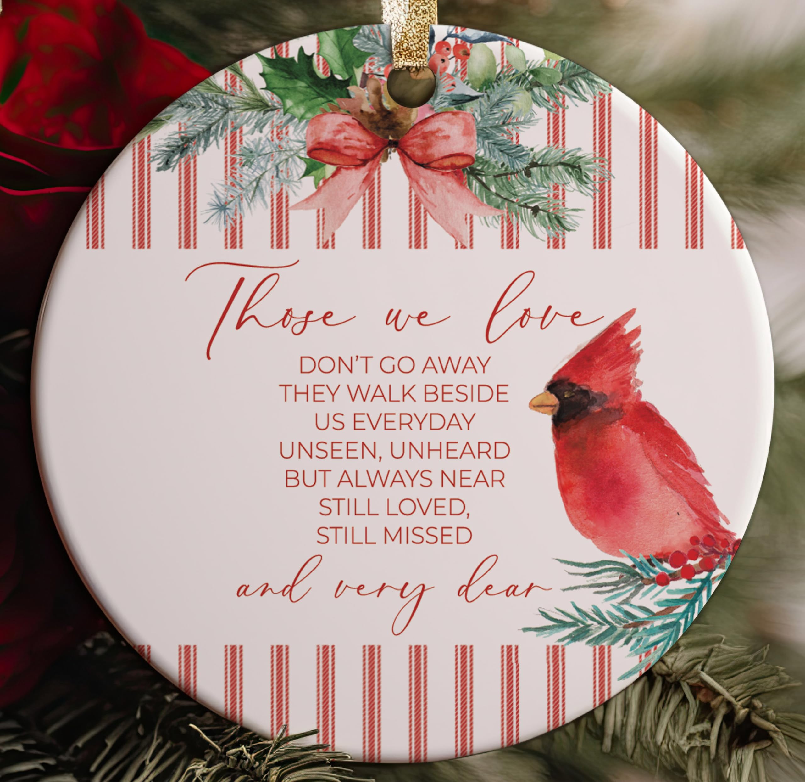High gloss white ceramic ornament with UV print