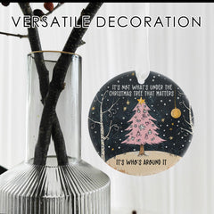 Double sided print ceramic Christmas Ornament