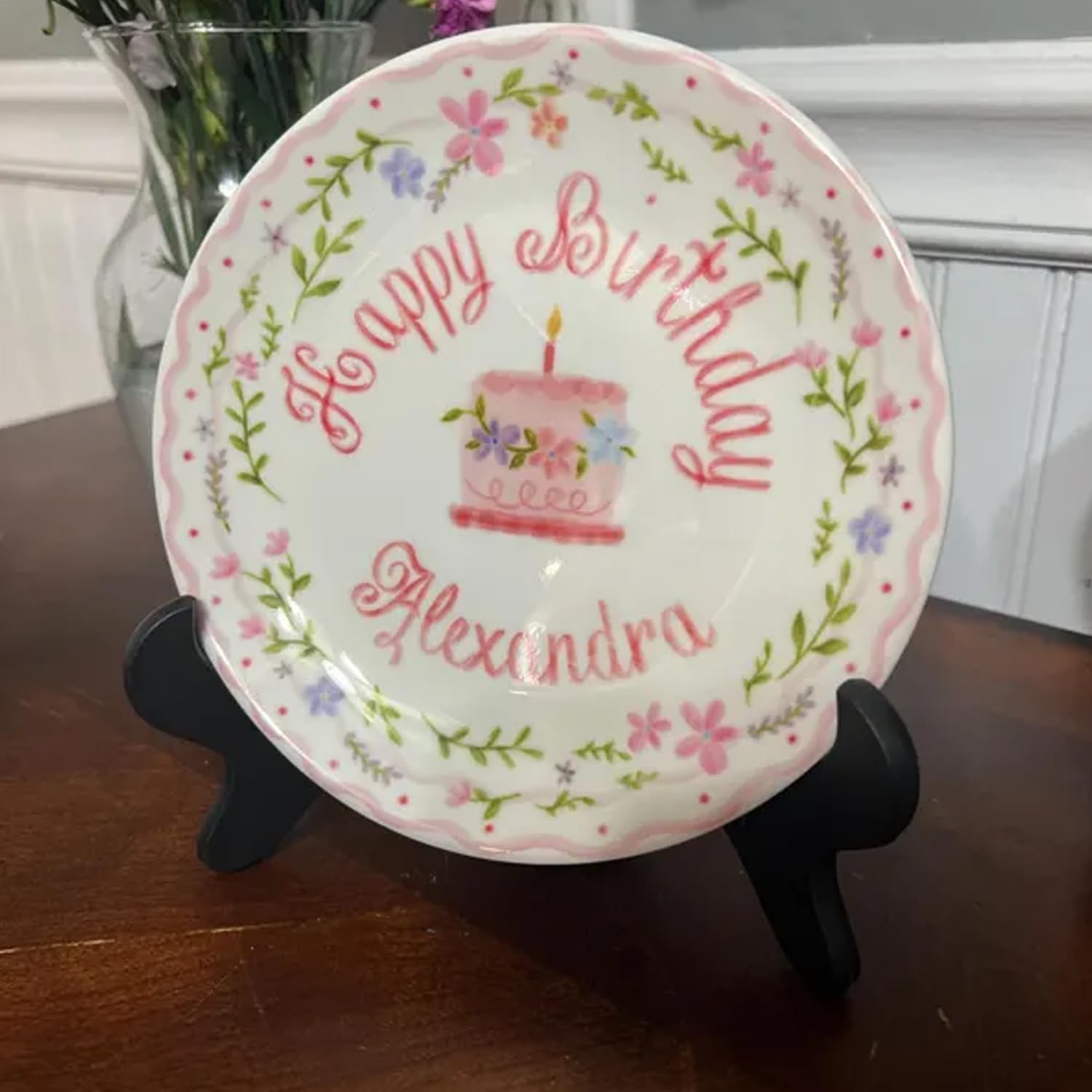 Commemorative plate gift for birthday celebrations