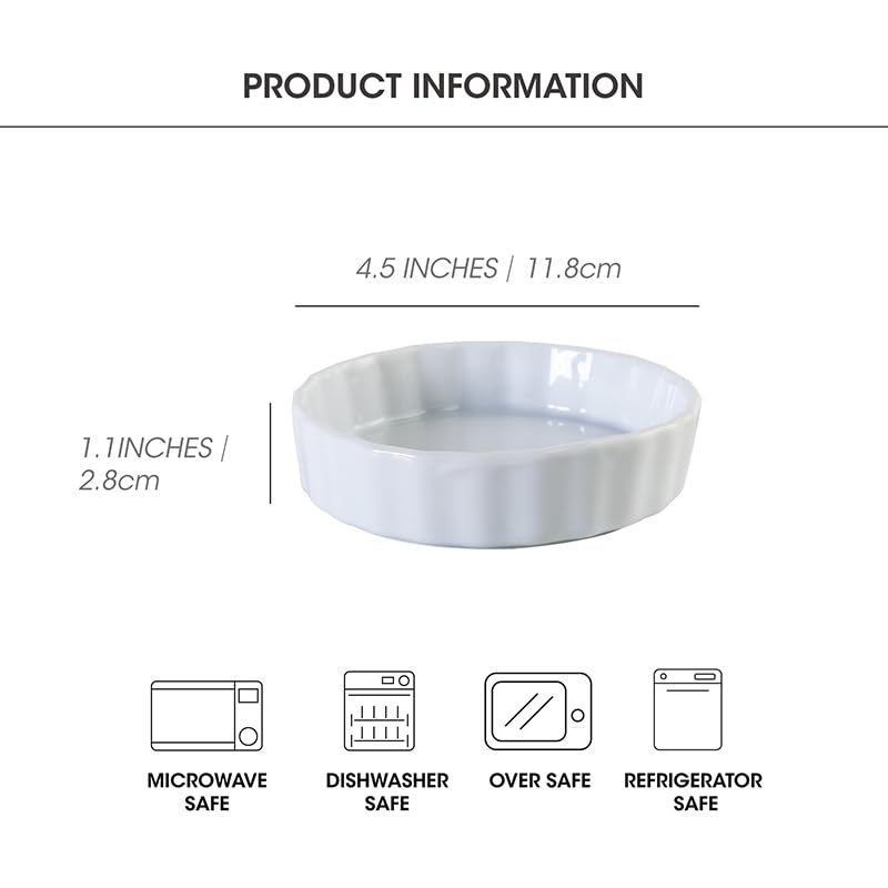 Wave-edge design ceramic ramekins for elegant serving
