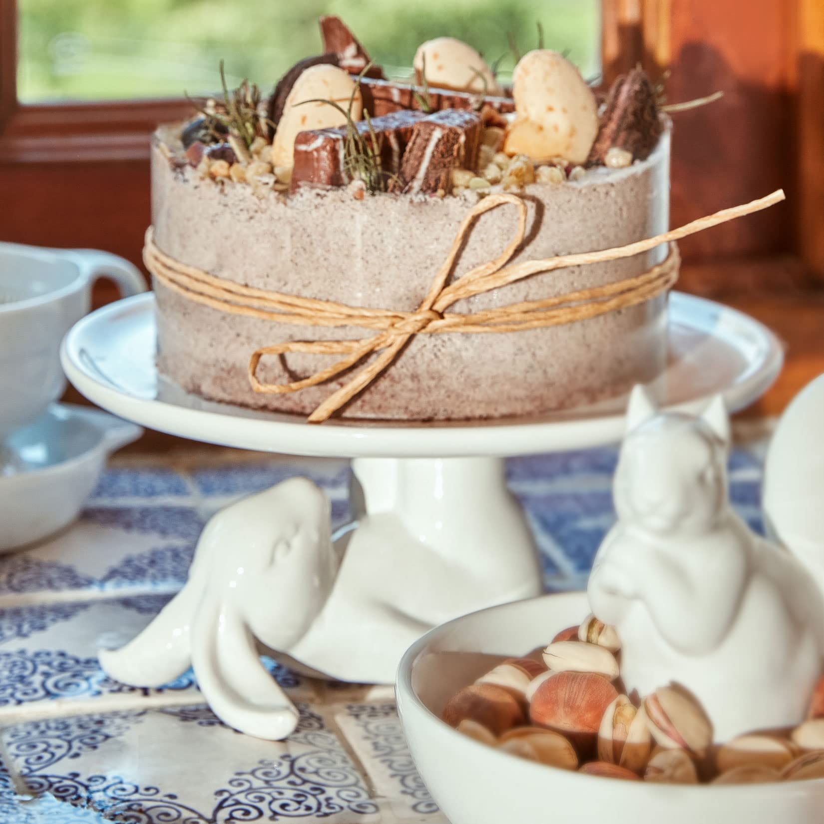 Ceramic dessert plates eggs and cookies LA JOLIE MUSE
