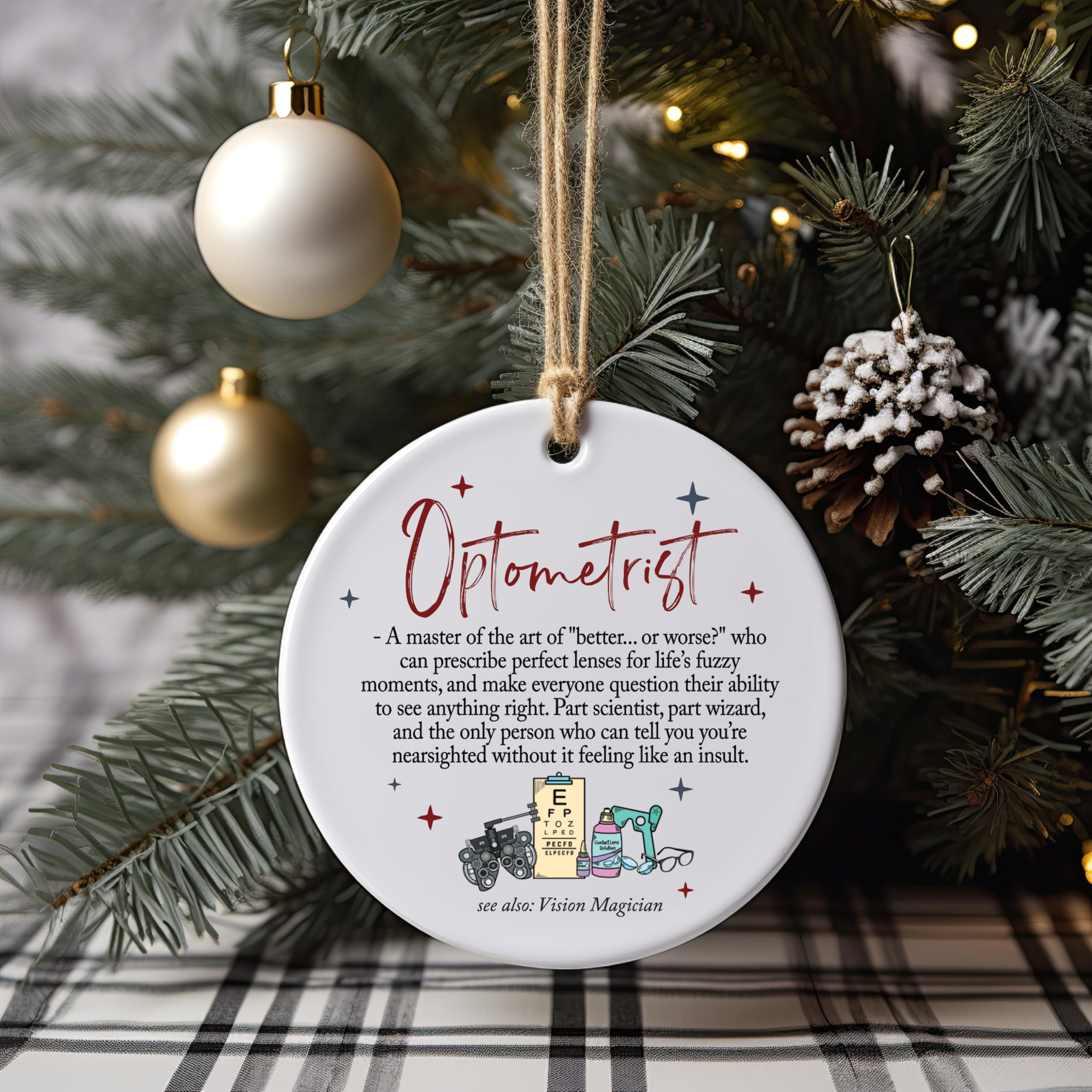 Eye doctor gift ornament ready in gift box