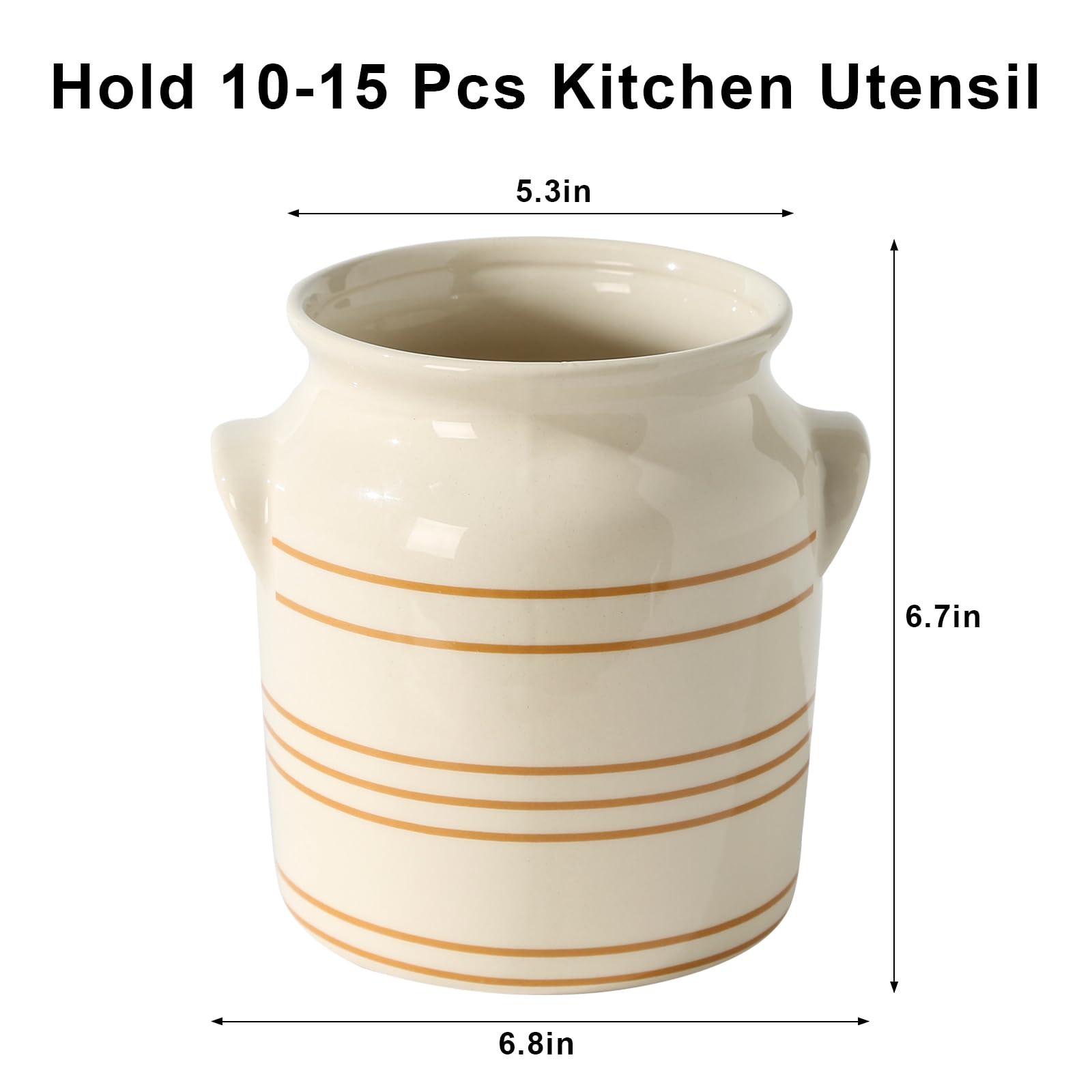 Ceramic farmhouse utensil holder kitchen counter