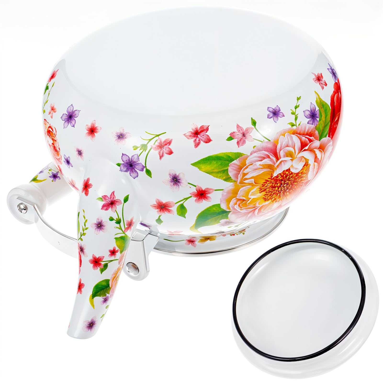 Kettle dimensions 7.5 inch base diameter and 8.6 inch height including the handle