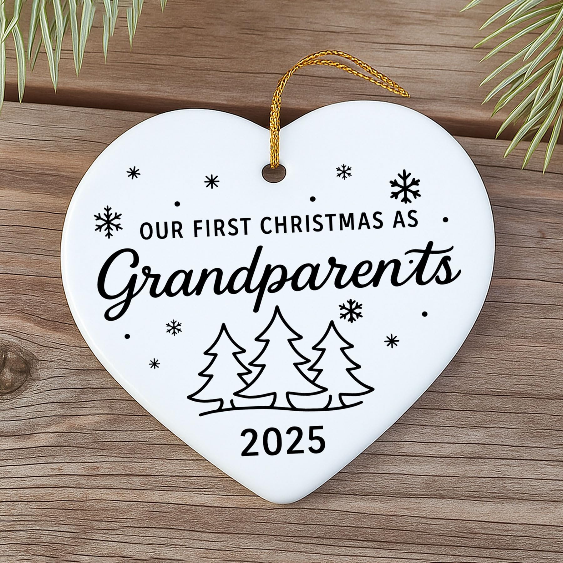 Ceramic heart decoration keepsake for first time grandparents