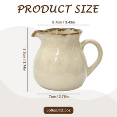 Ceramic milk pitcher 12.3oz smooth pour spout
