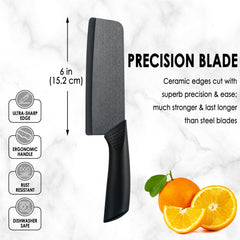 Ceramic Nakiri blade with zirconia finish
