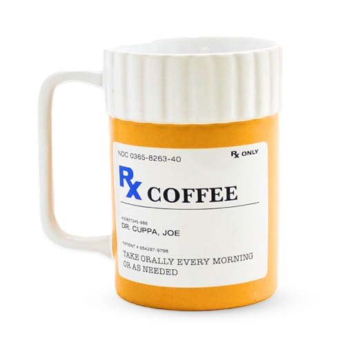 Novelty RX bottle mug for coffee or tea made of ceramic