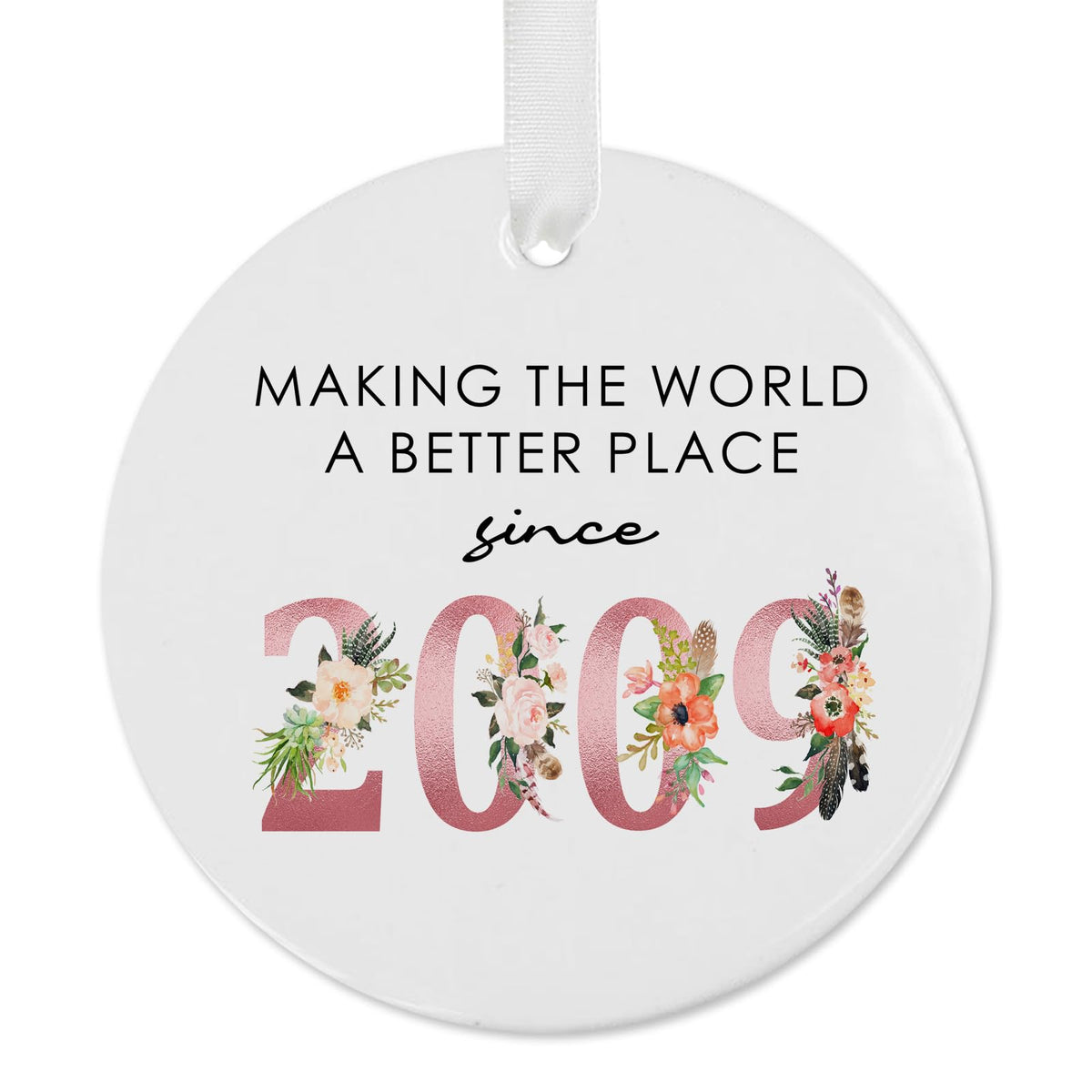 Ceramic ornament for 17th birthday gift born in 2009