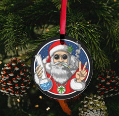 Colorful Santa ornament design for cannabis lovers