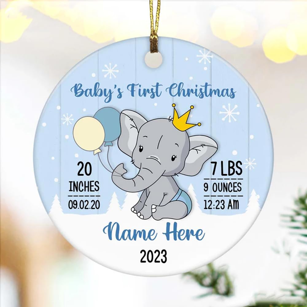 White ceramic ornament circle shape with one side printing
