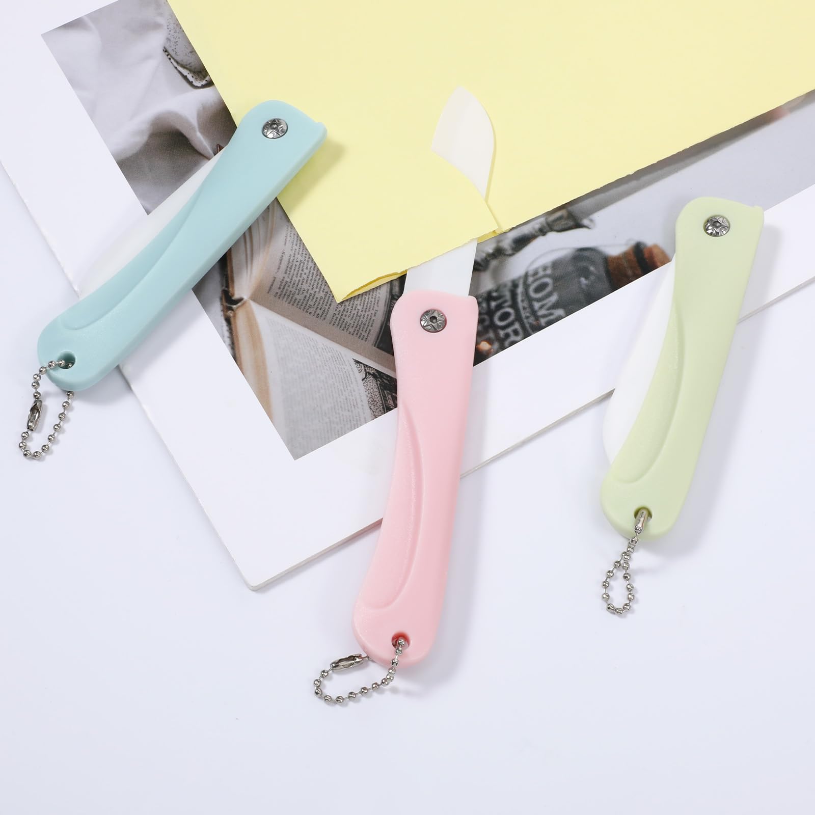 Ceramic paring knife green color 3pc set