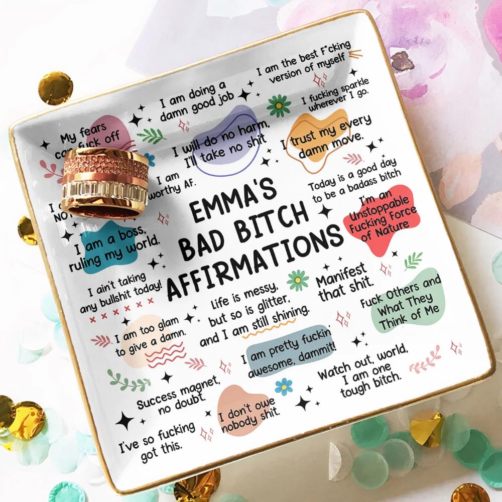 Versatile ceramic tray for rings keepsakes for office or home