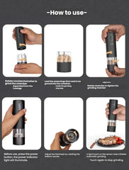 One-piece lid electric grinder with ergonomic design