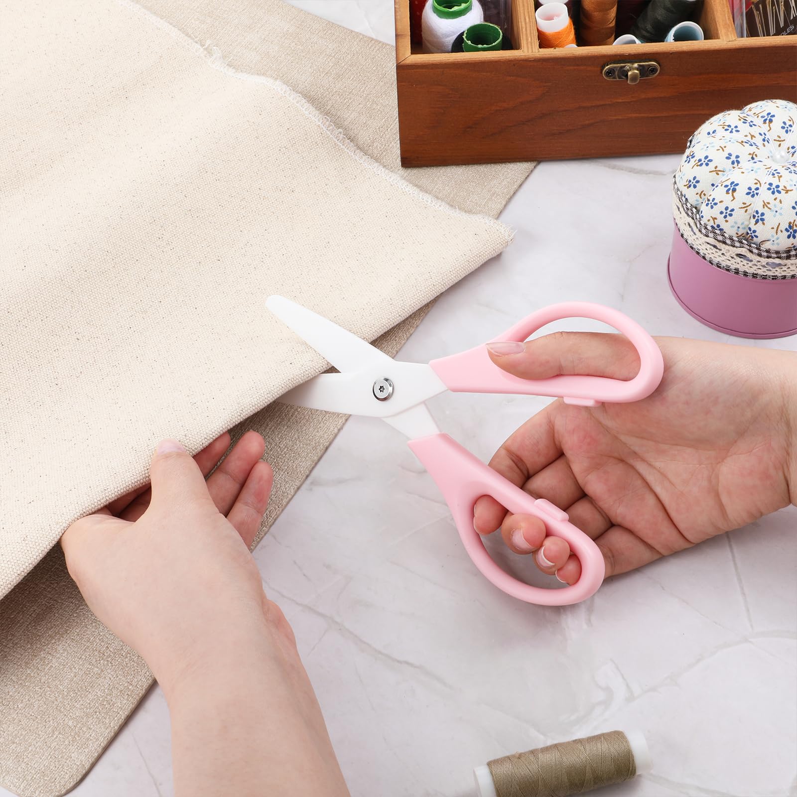 ceramic scissors pink handle for crafts