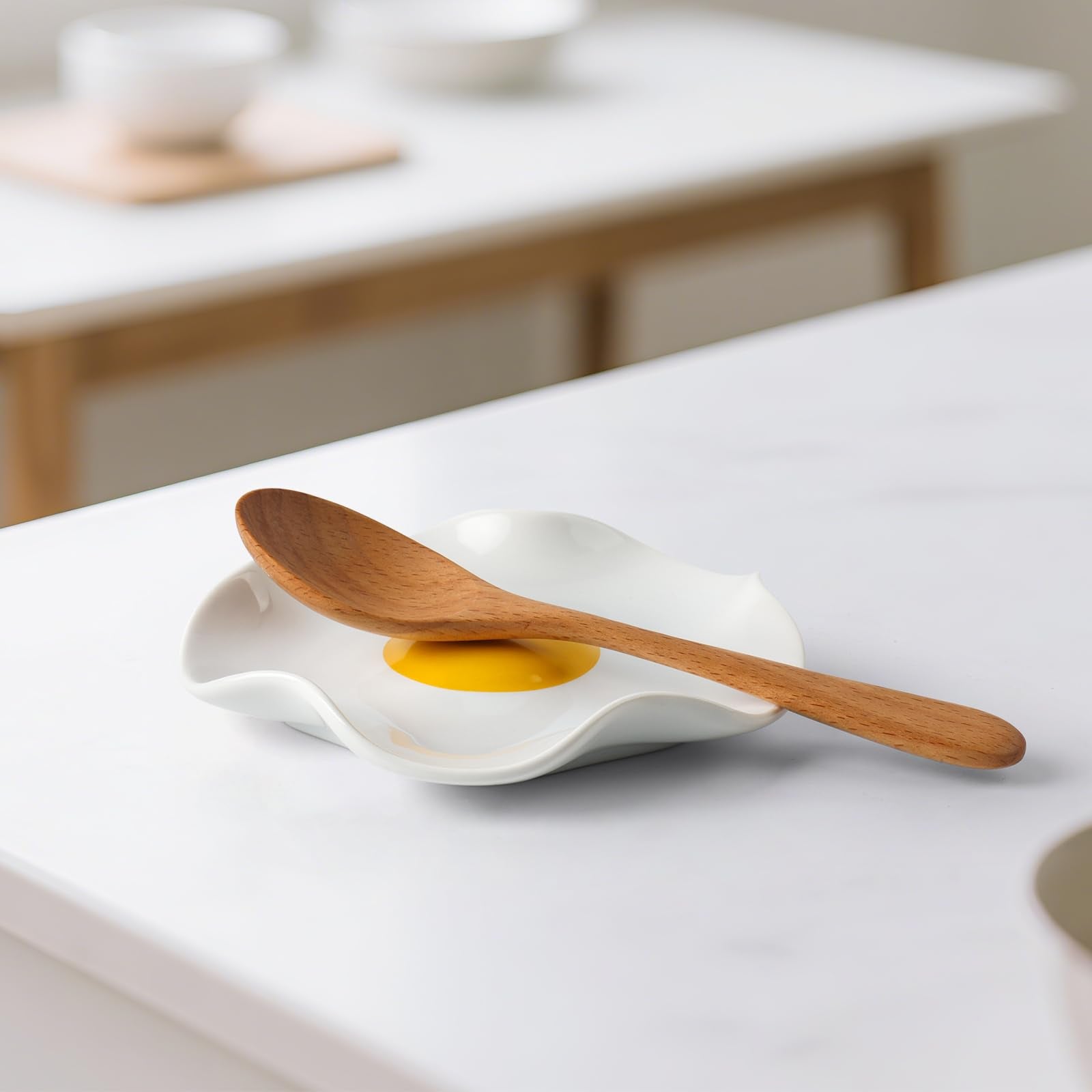 Handmade ceramic spoon rest with 5.5 inch footprint