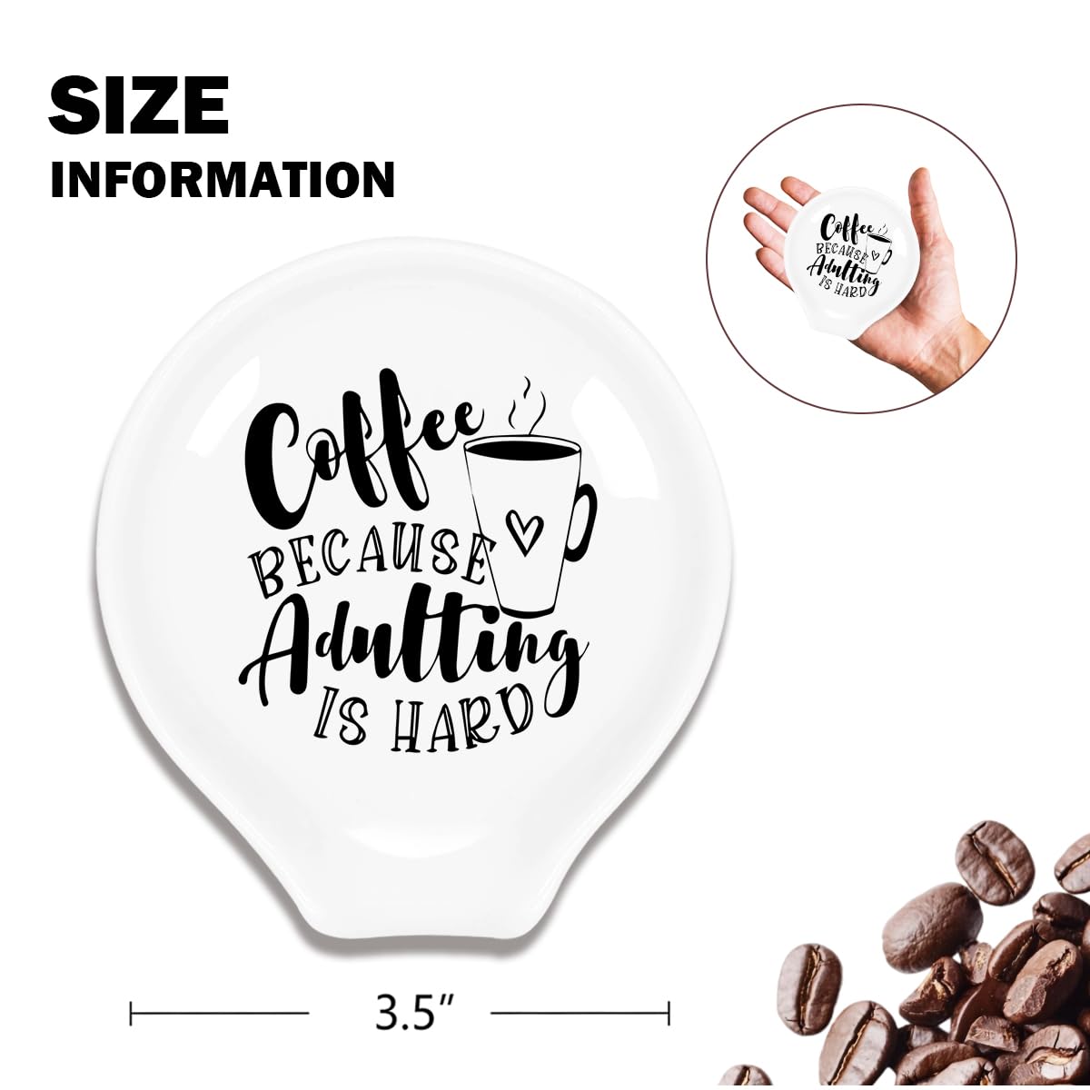 Ceramic spoon rest for coffee bar beside machine