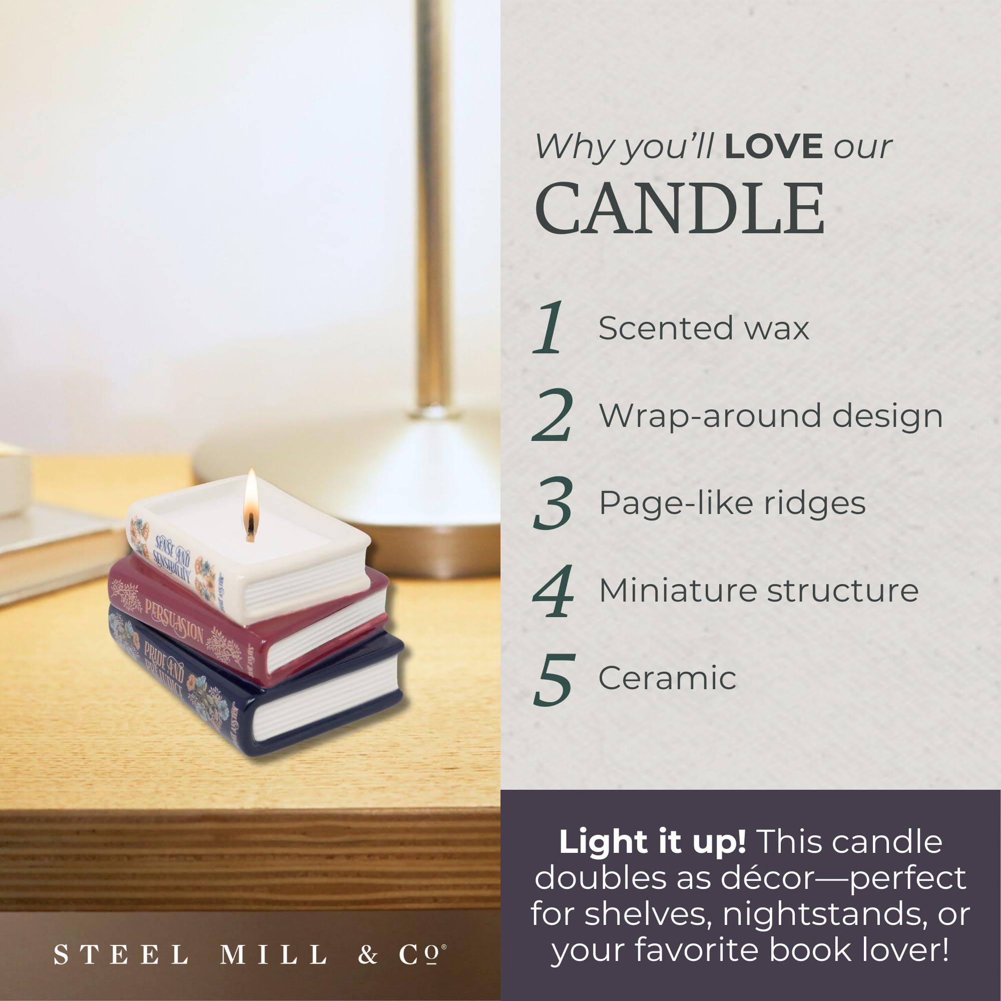 6.5 oz candle size in decorative ceramic vessel