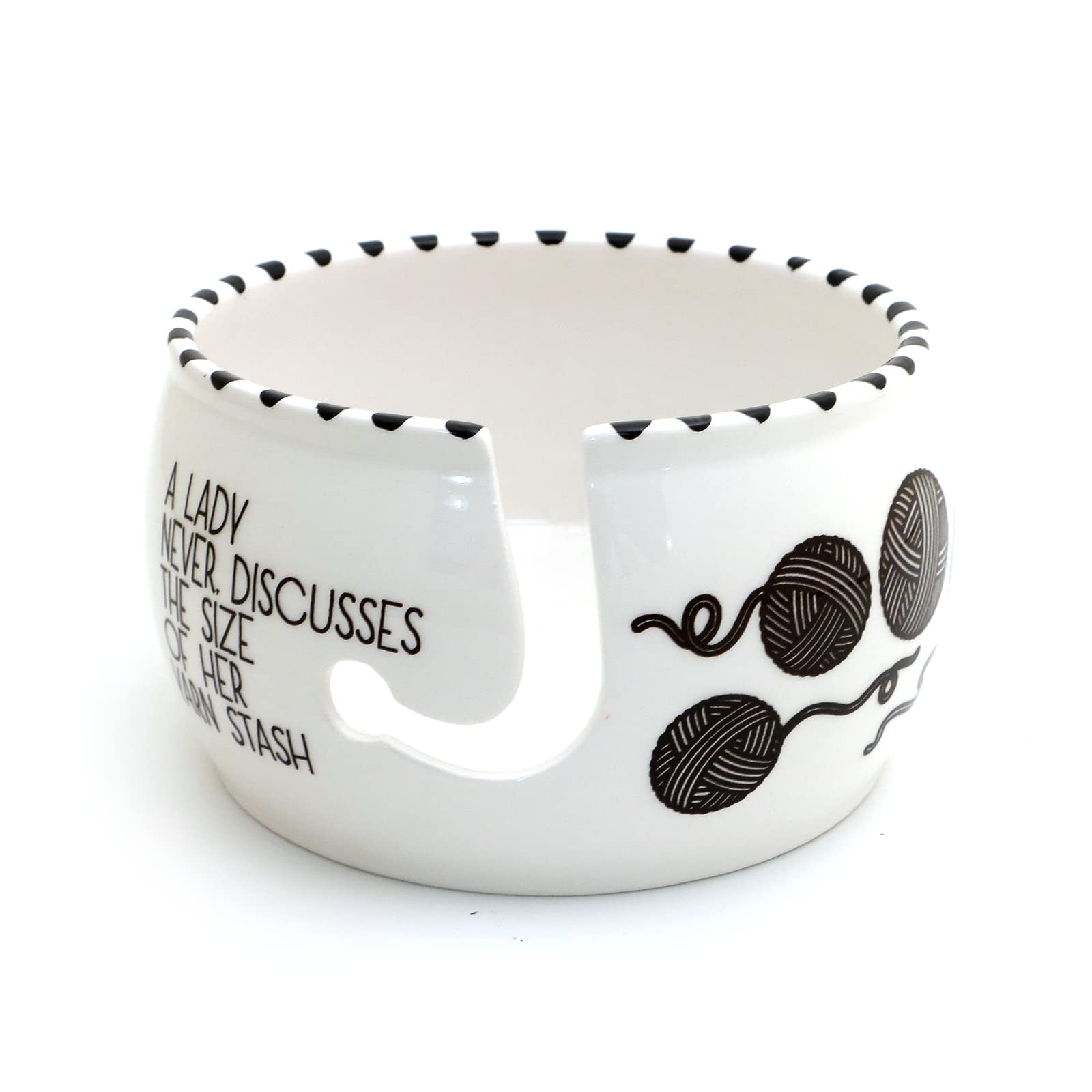 Handmade ceramic Yarn Bowl for knitters and crocheters