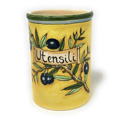 CERAMICHE D'ARTE PARRINI Italian ceramic utensil holder vessel olives