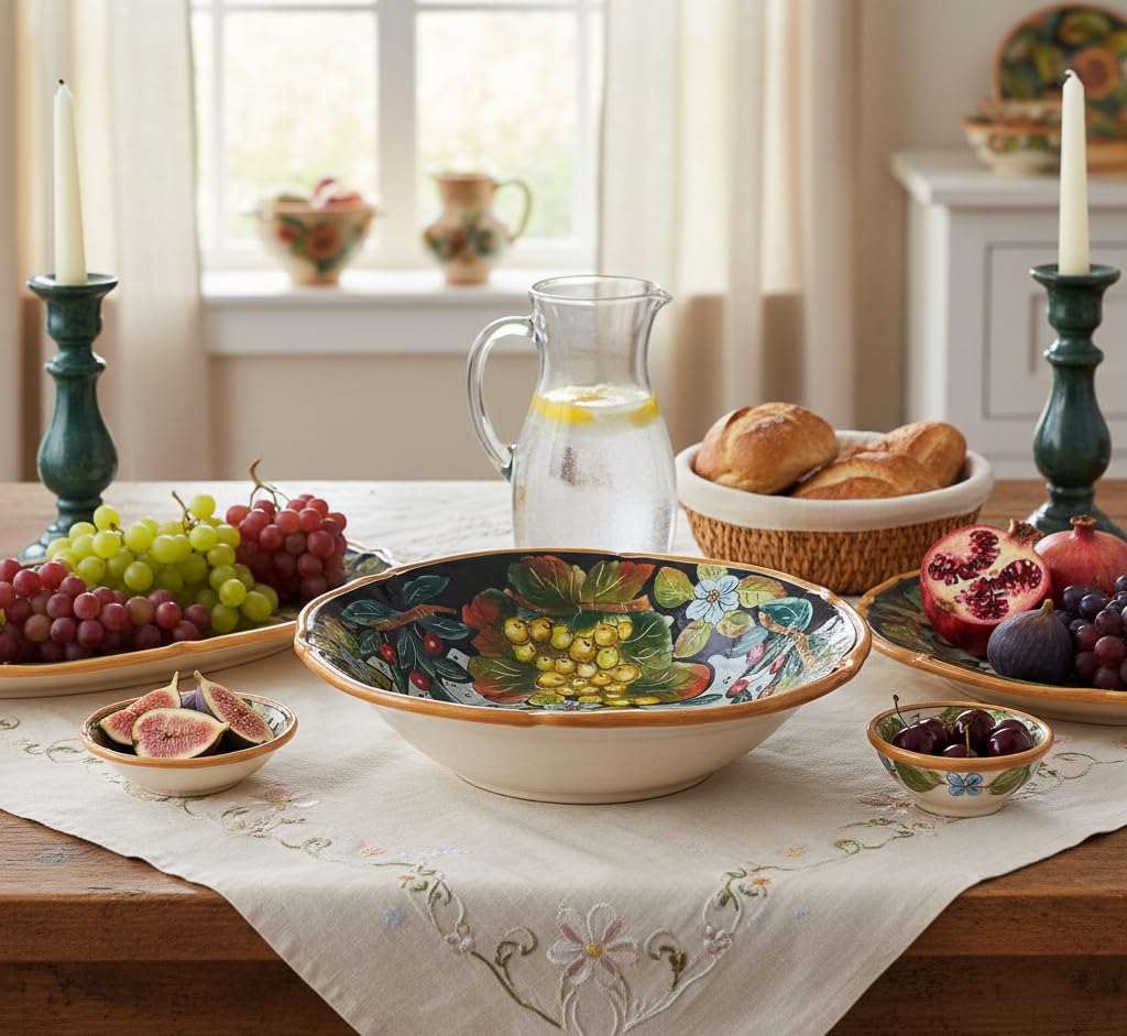 italy made ceramic bowl big centerpiece for pasta salad fruit