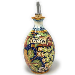 Oil cruet 7.87 x 4.7 inches in Tuscan blue grape design