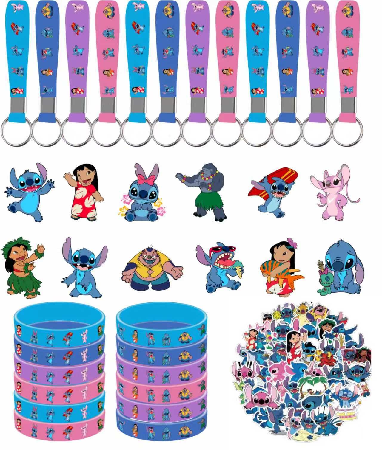 cerfioo 86pcs Stitch Birthday Party decorations Set bracelets and stickers