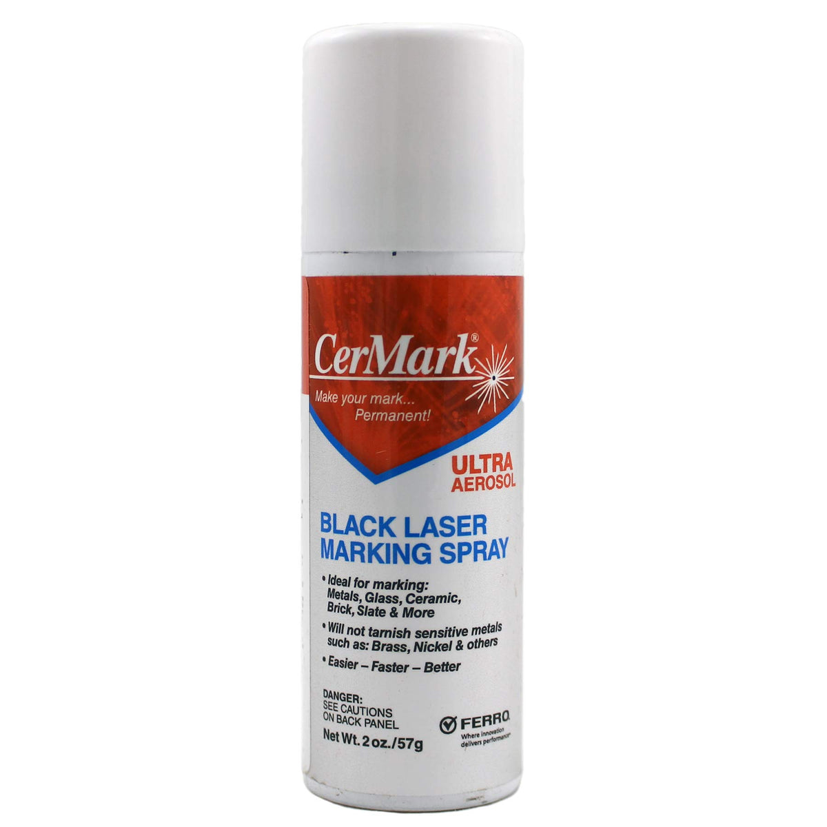 CerMark Ultra laser marking aerosol on metal substrate