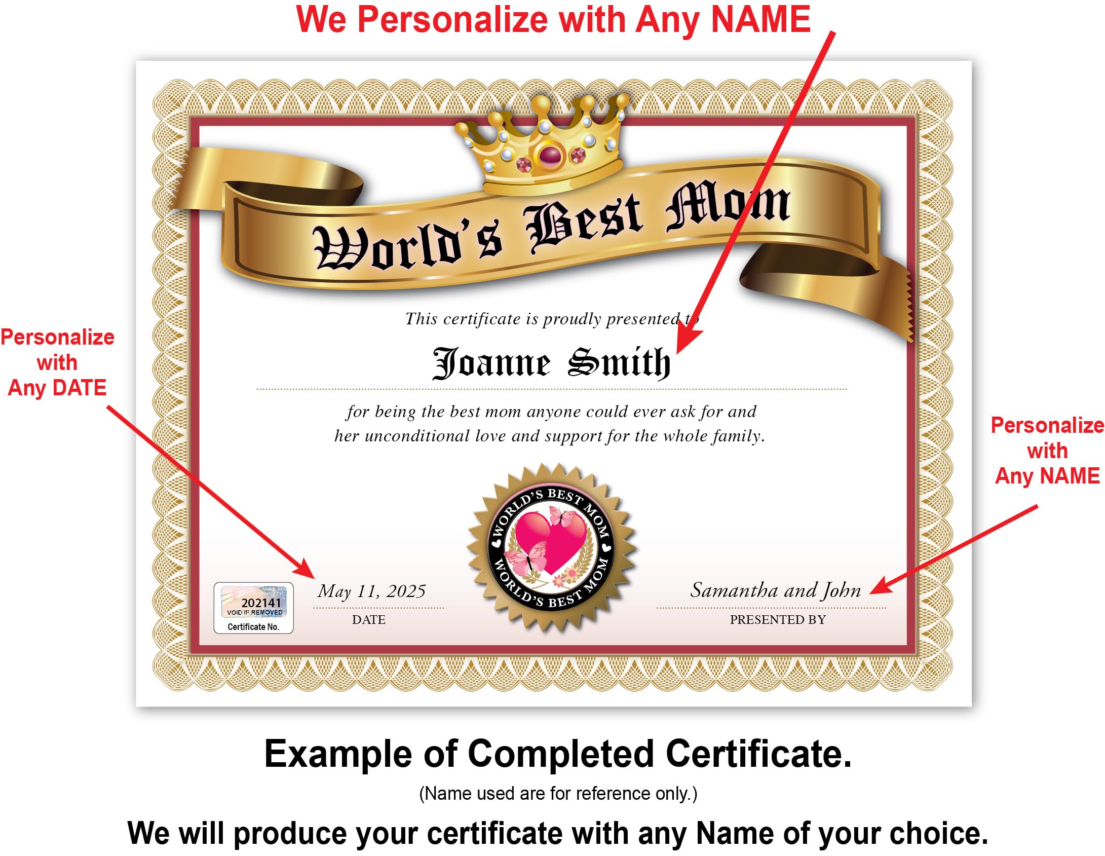 Heavy card stock print for realistic appearance