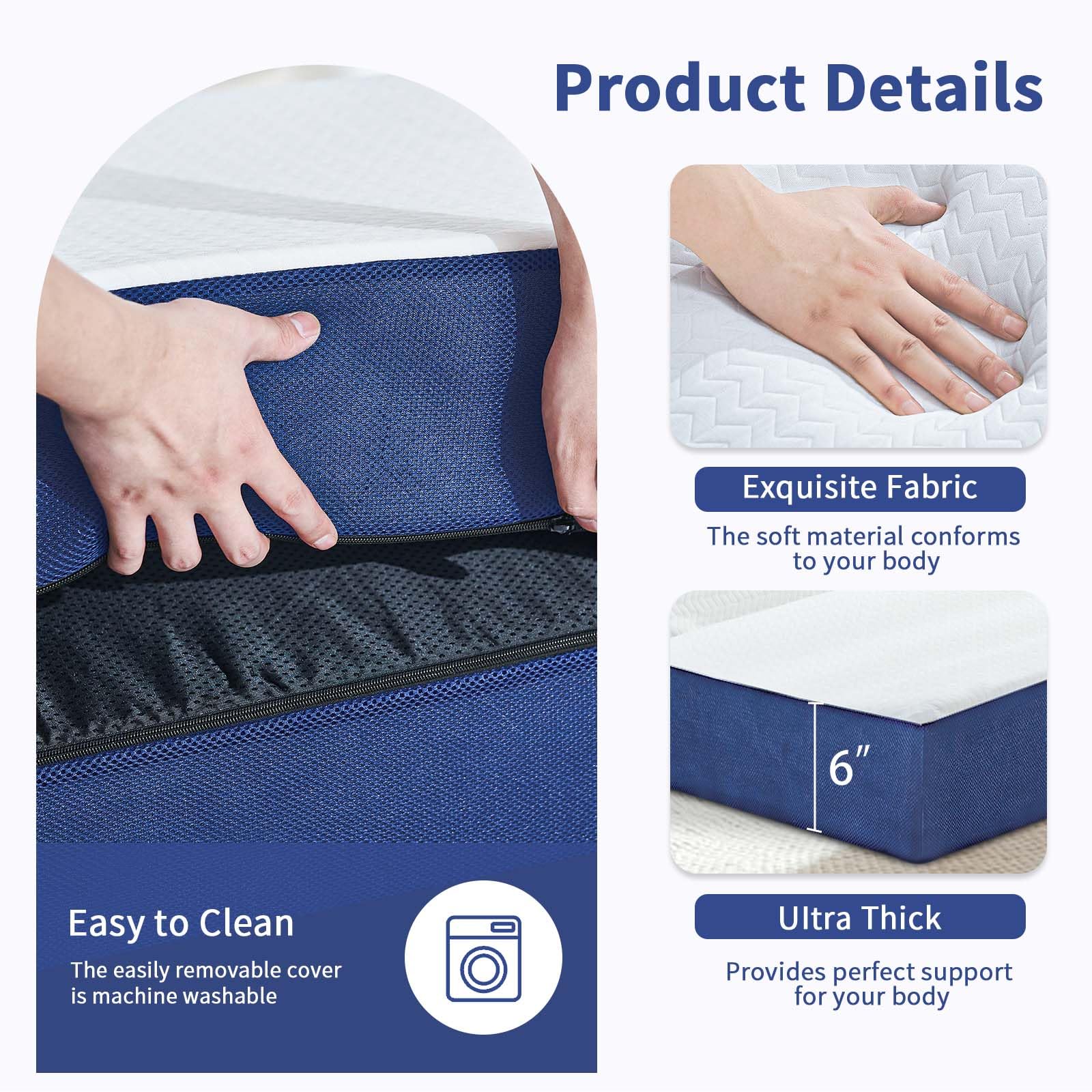 CertiPUR-US foam on CYMULA tri-fold mattress
