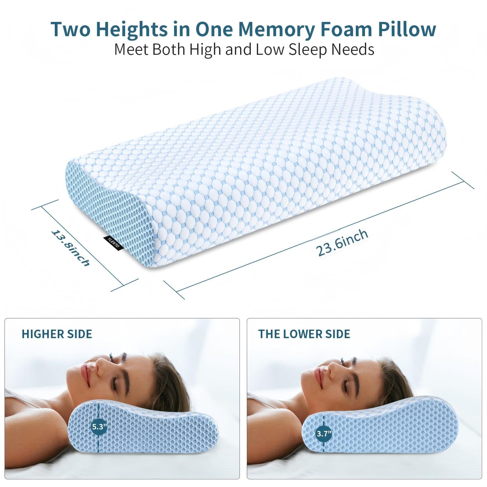 cervical-pillow-for-neck-pain-relief standard size 23.6 x 13.8 inches