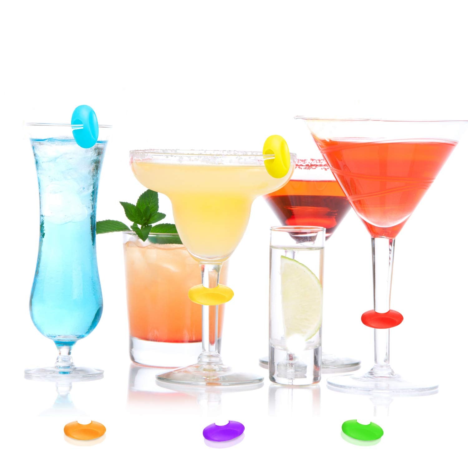 Party markers to distinguish glasses at bars and gatherings