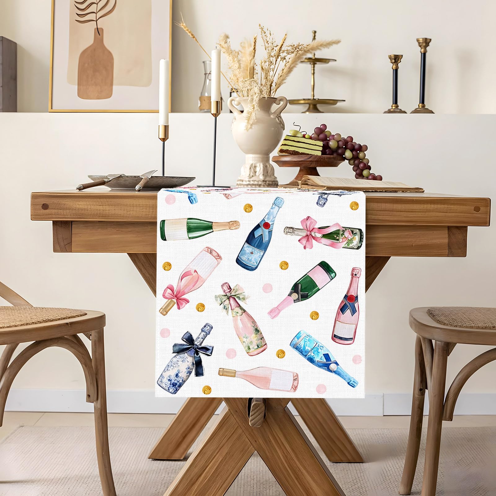 Close up of bright colors and patterns on Heyfary table runner