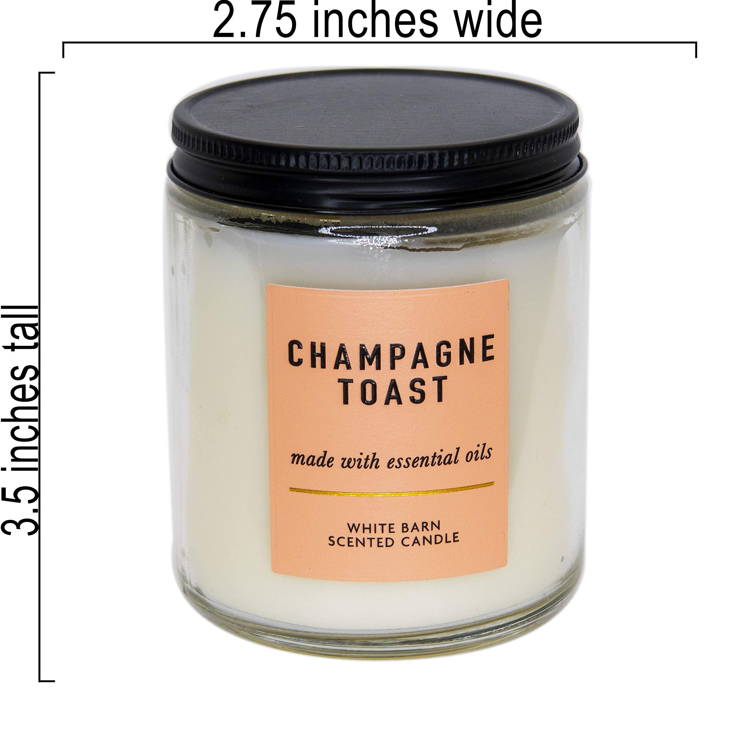 Glass jar Champagne Toast candle weighing 198 grams