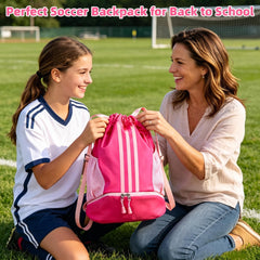Youth drawstring pink bag by Champhox for girls sports gear