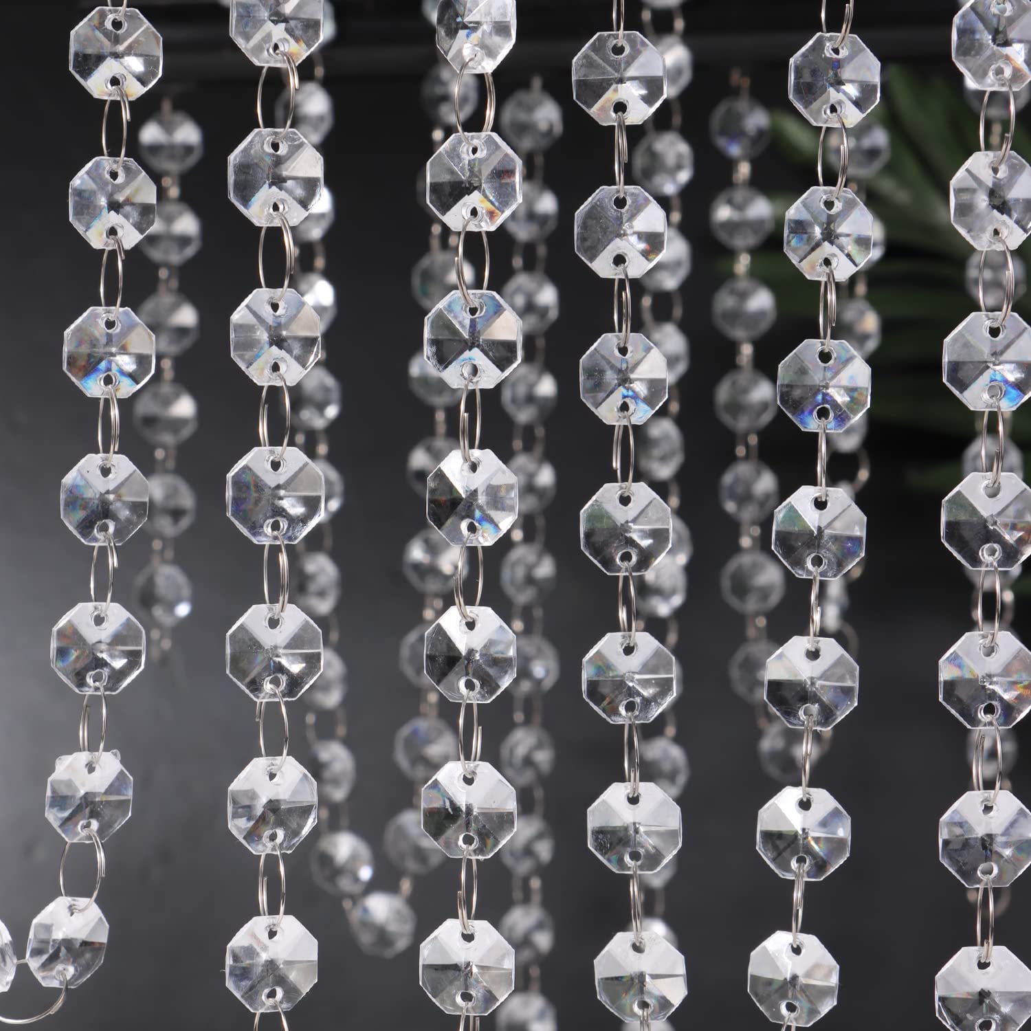 Chandelier bead lamp chain using acrylic crystals