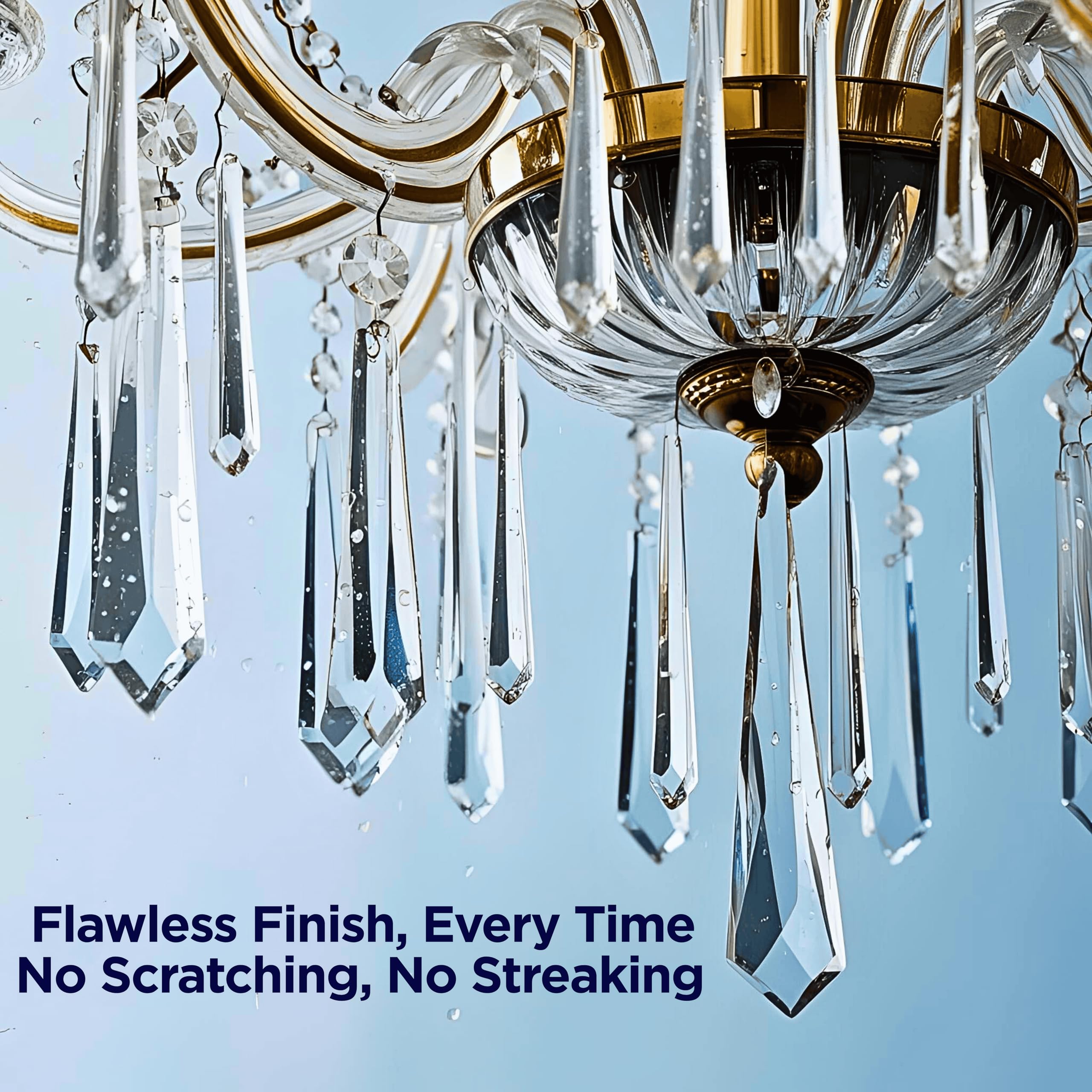 Chandelier cleaner spray for crystal and glass fixtures