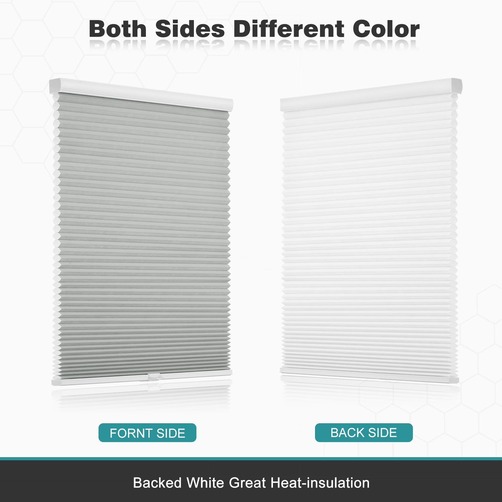 Insulation and noise reduction cellular shade in gray