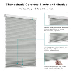 Cordless operation safe for children and pets on shade