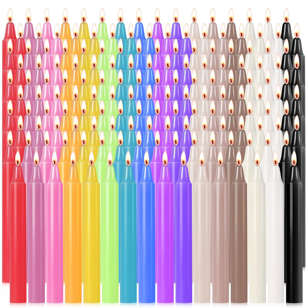 changtikeji-160-pack-spell-chime-candles-4-inch-taper-multicolor